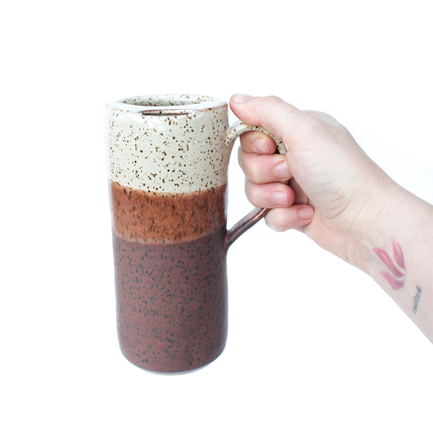 Rust Red Speckled Stoneware Travel Mug