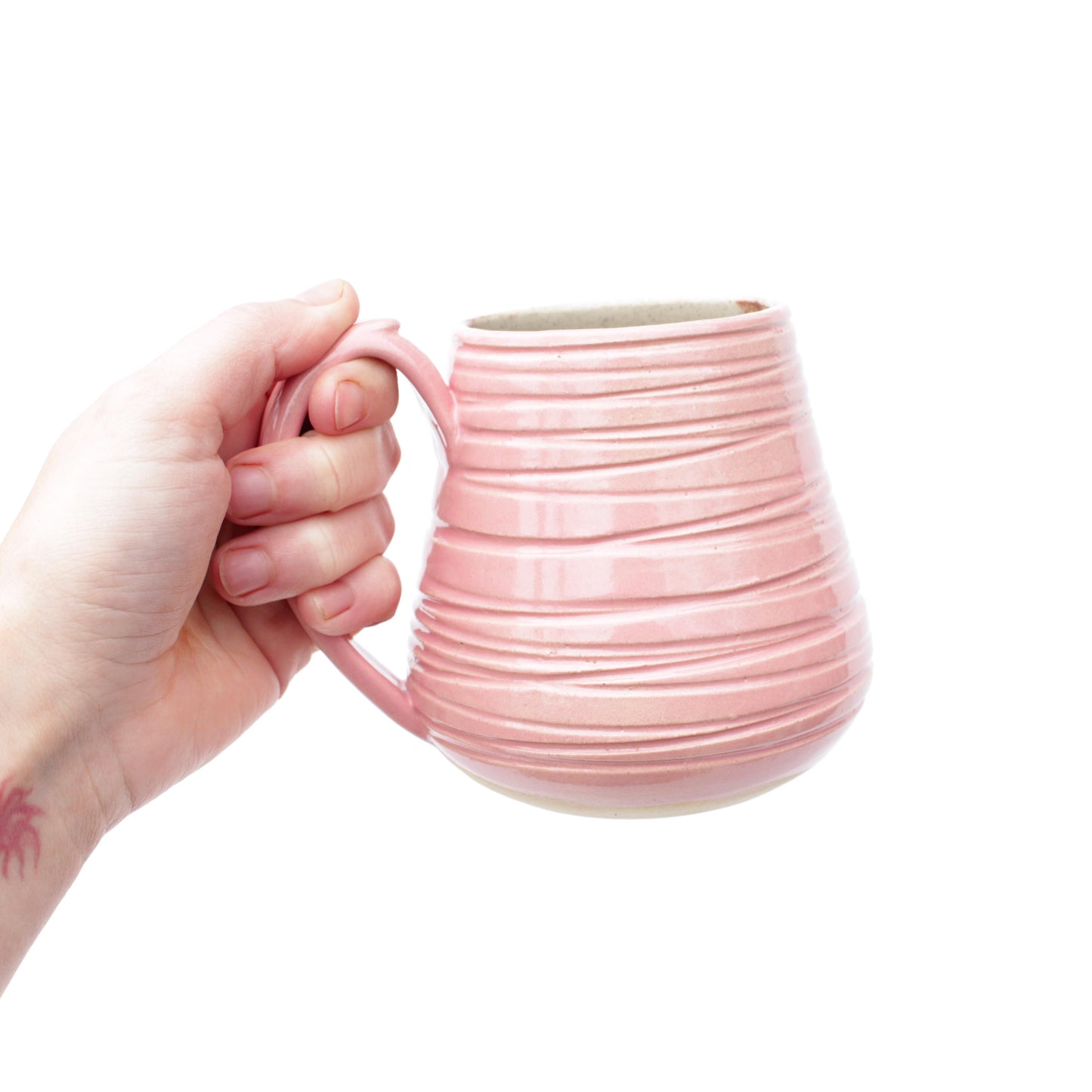 Pink Textured Stoneware Mug