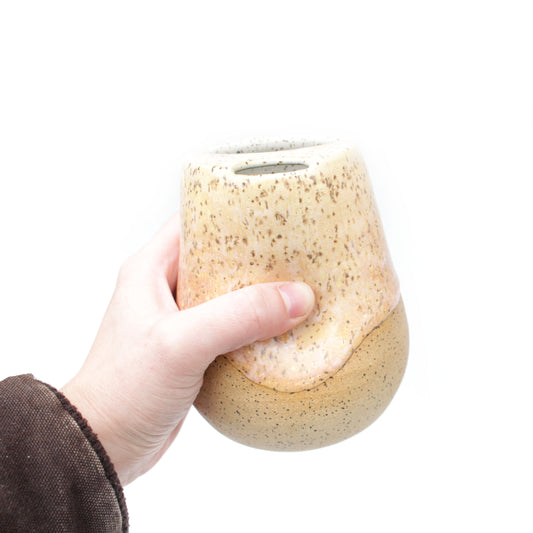 Toasted Cream Cozy Speckled Stoneware Sip-Top Thumb Tumbler