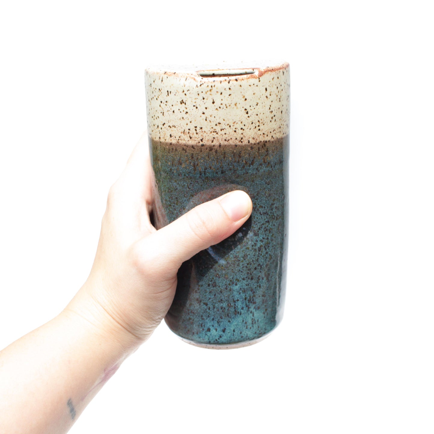 Emerald Ocean Speckled Stoneware Travel Mug