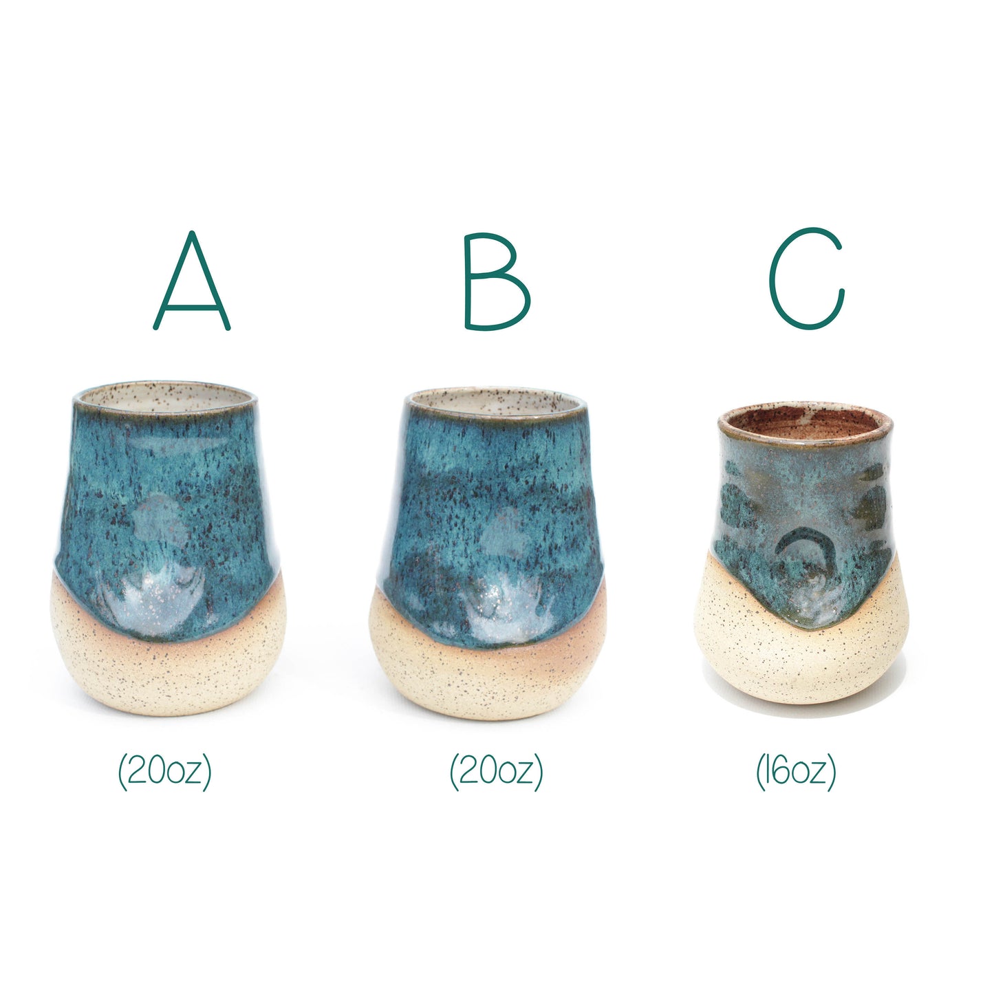 Emerald Ocean Speckled Stoneware Thumb Tumbler