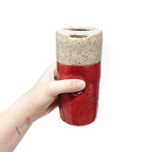 Apple Red Speckled Stoneware Travel Mug