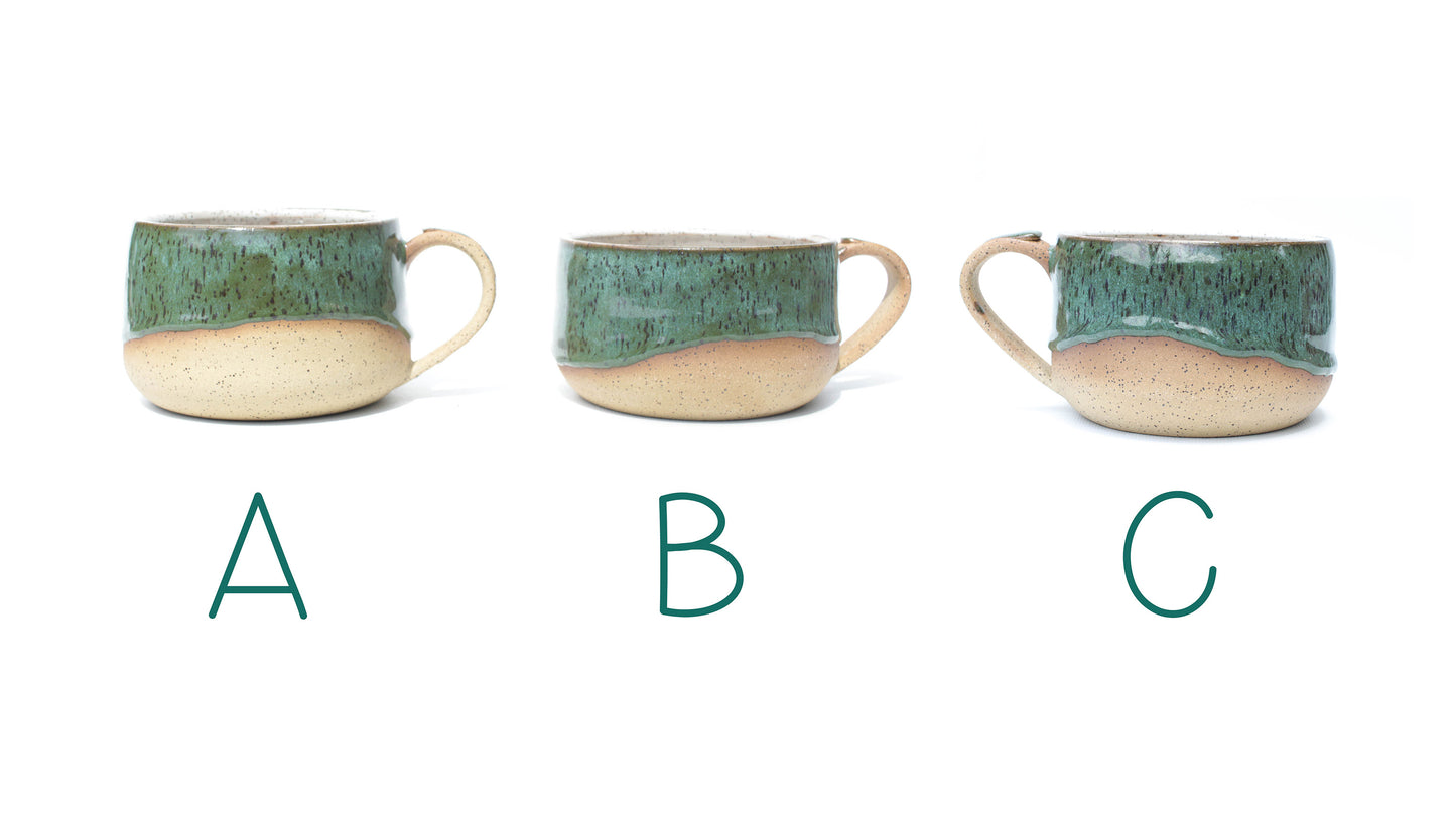 Green Oversized Speckled Stoneware Mug/Bowl