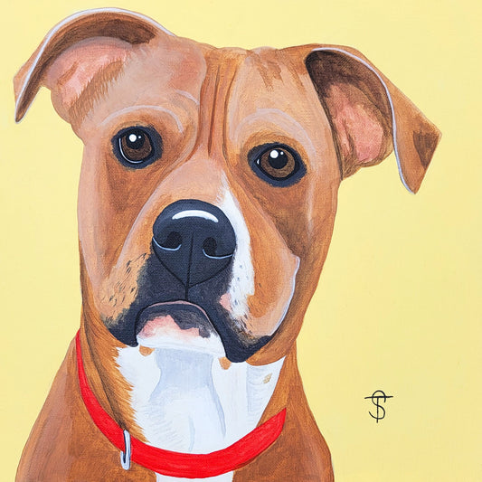 Pet Portrait Custom Acrylic Canvas Painting