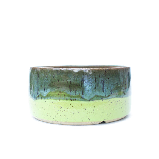 5.5" Green Speckled Stoneware Planter Pot