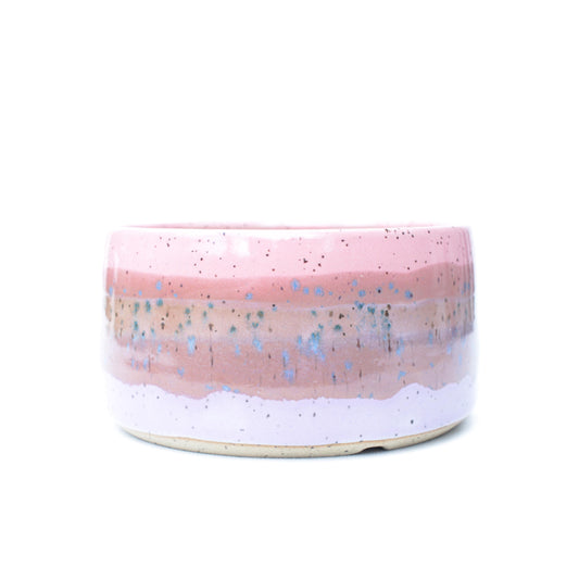 5.5" Pink and Purple Speckled Stoneware Planter Pot