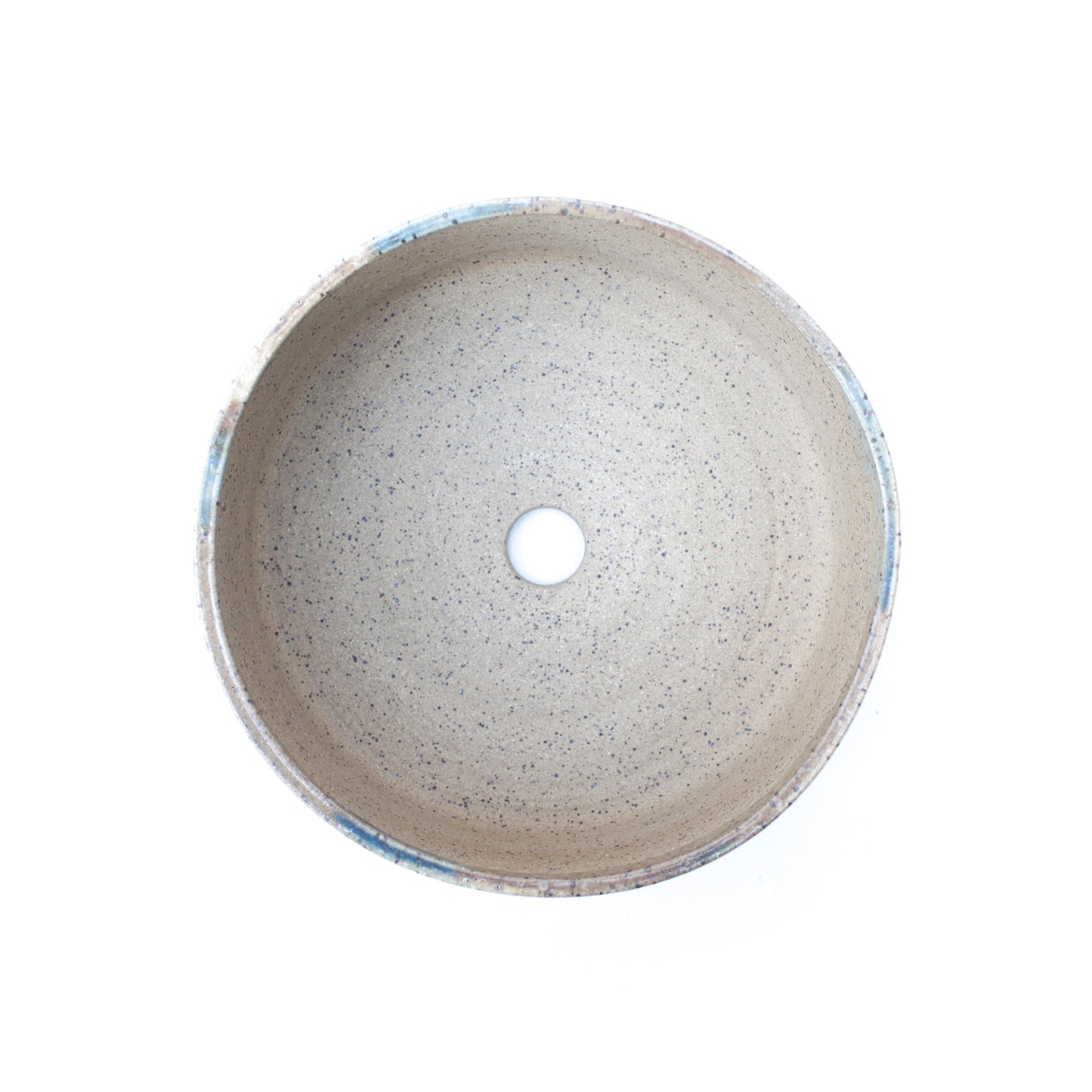 6.5" Blue Brown Crystal Speckled Stoneware Planter Pot