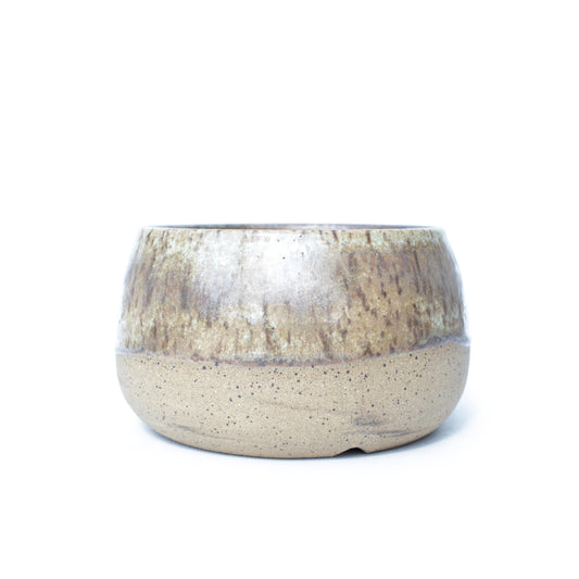 5" Ash Brown Speckled Stoneware Planter Pot