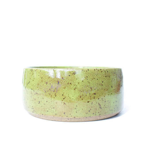 5" Chartreuse Speckled Stoneware Planter Pot