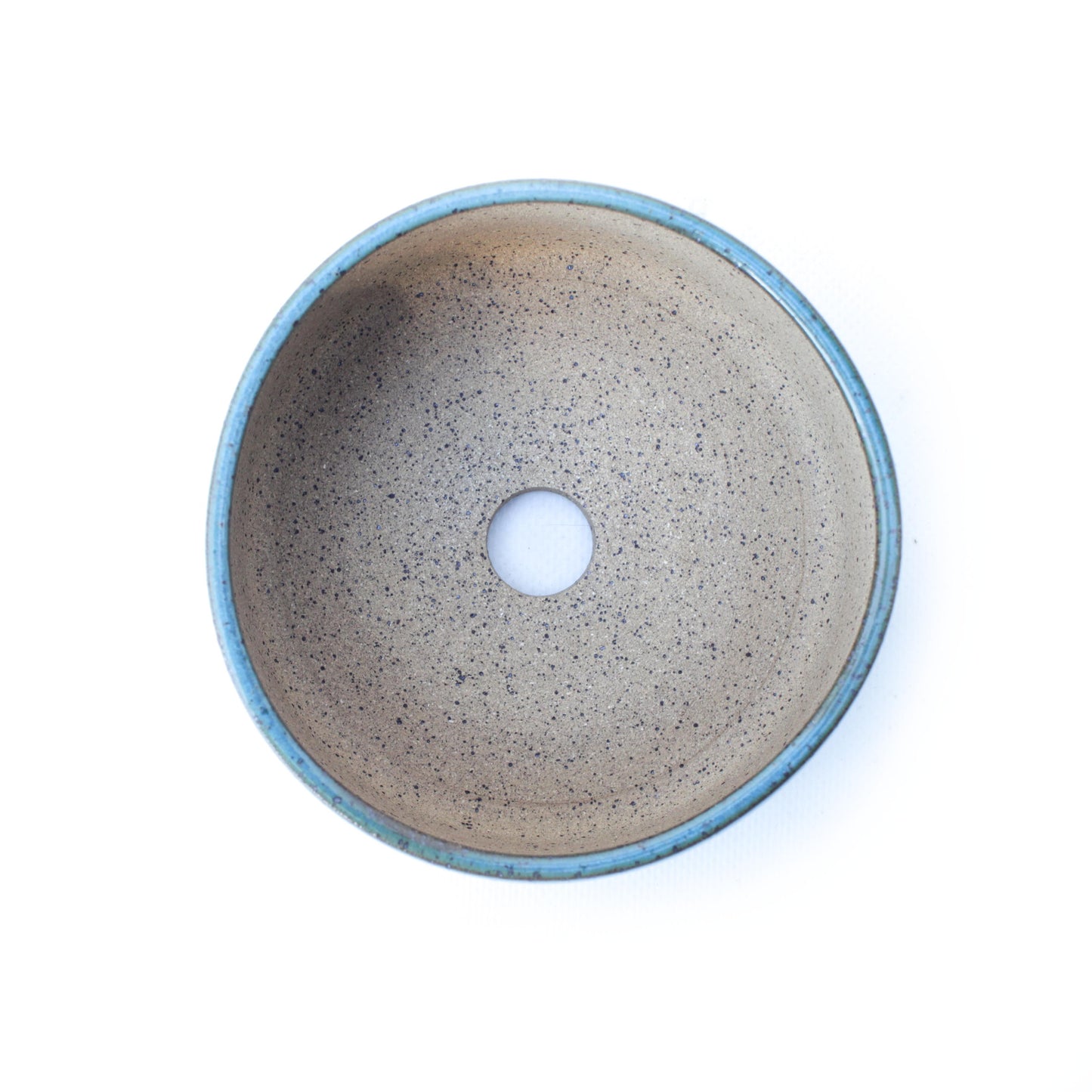 5" Blue Brown Speckled Stoneware Planter Pot