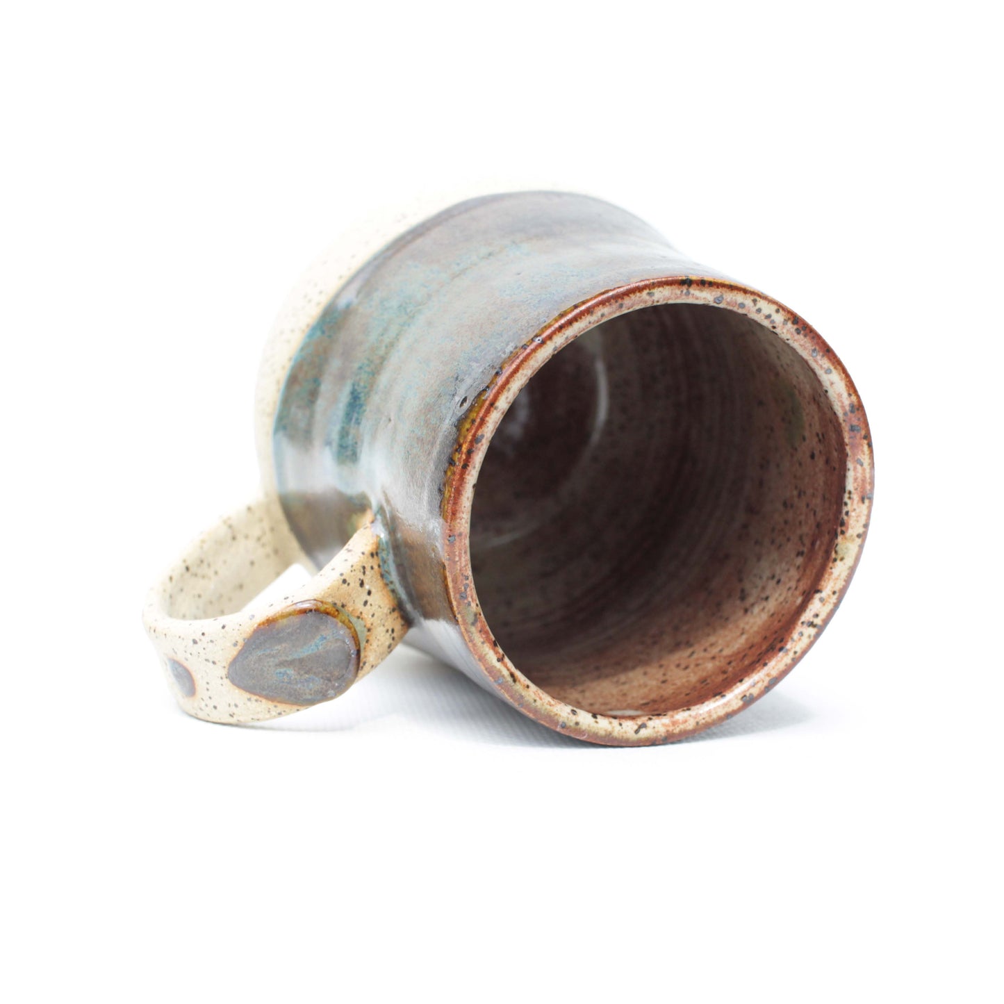 Brown and Blue Speckled Stoneware Mug