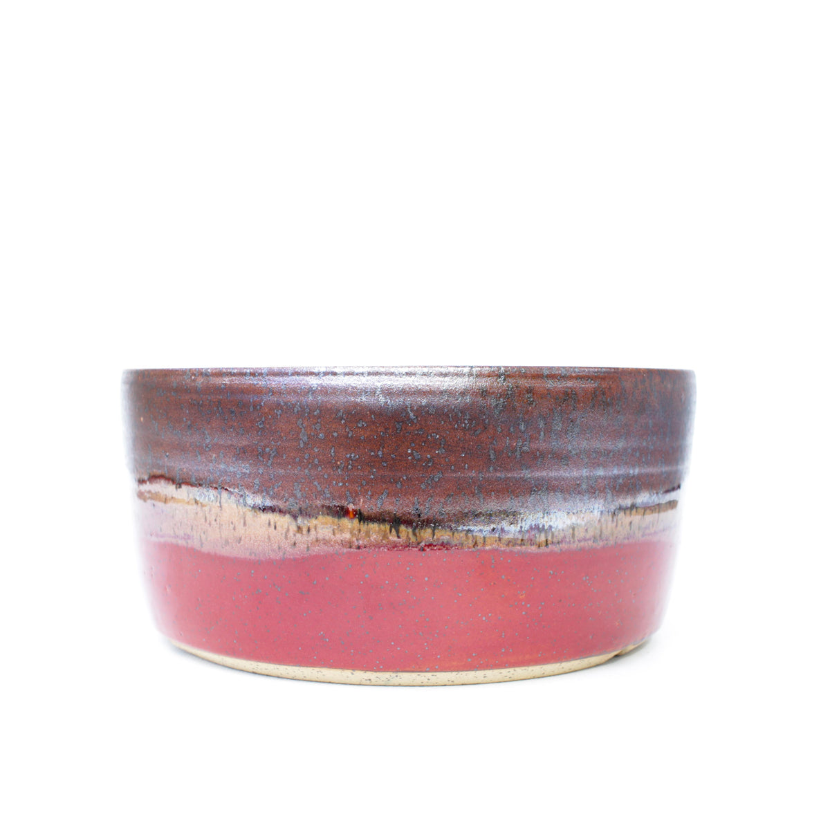 8.25" Red & Brown Speckled Stoneware Planter Pot
