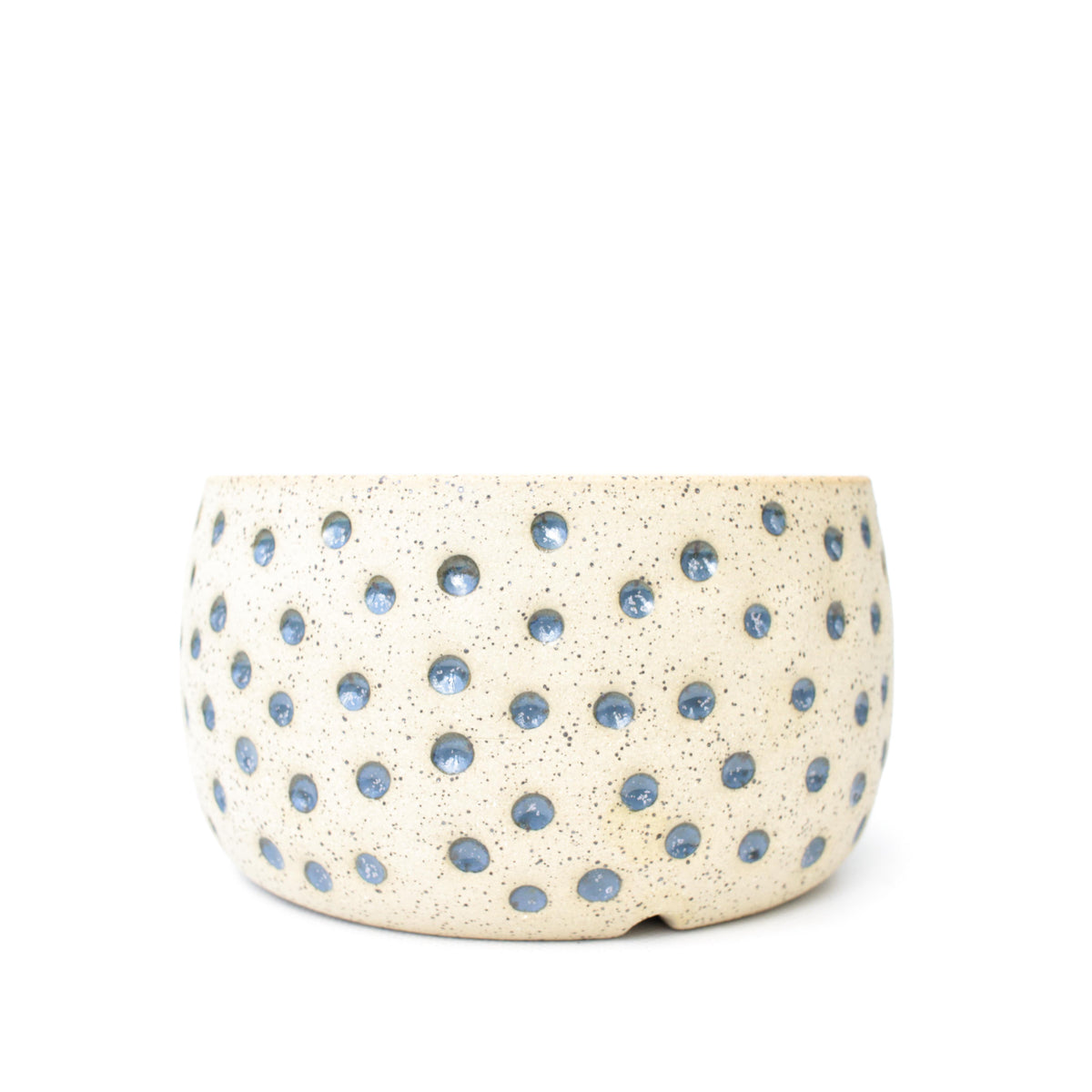 6.25" Blue Speckled Stoneware Planter Pot