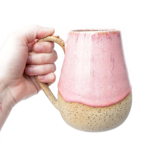 Coral Pink Speckled Stoneware Mug