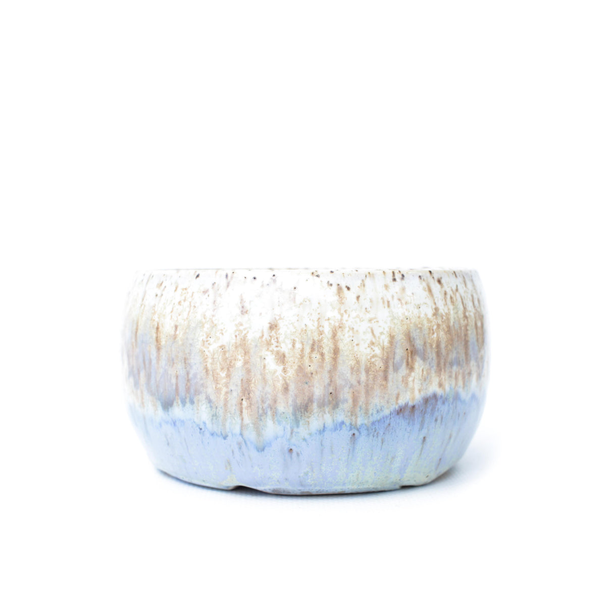 4.5" Golden Crystal Periwinkle Speckled Stoneware Planter Pot