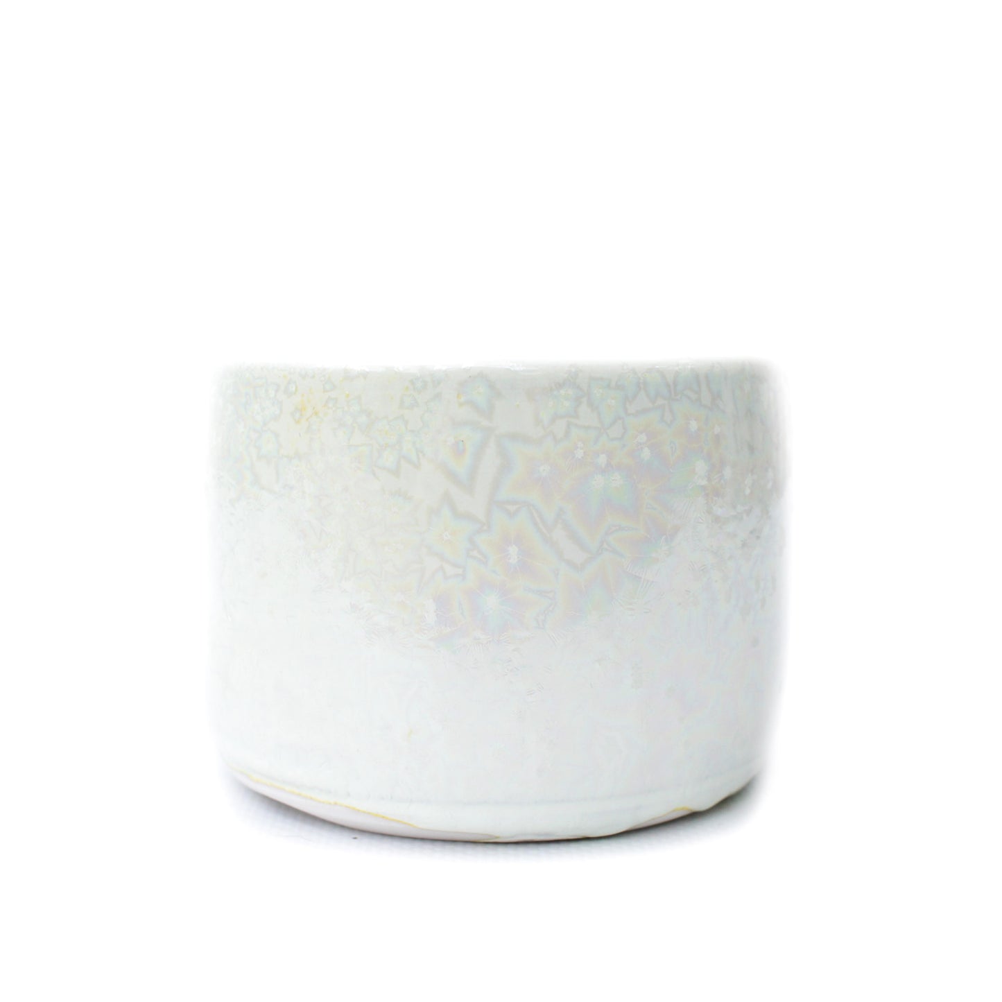 3.25" Iridescent Pearl White Porcelain Planter Pot