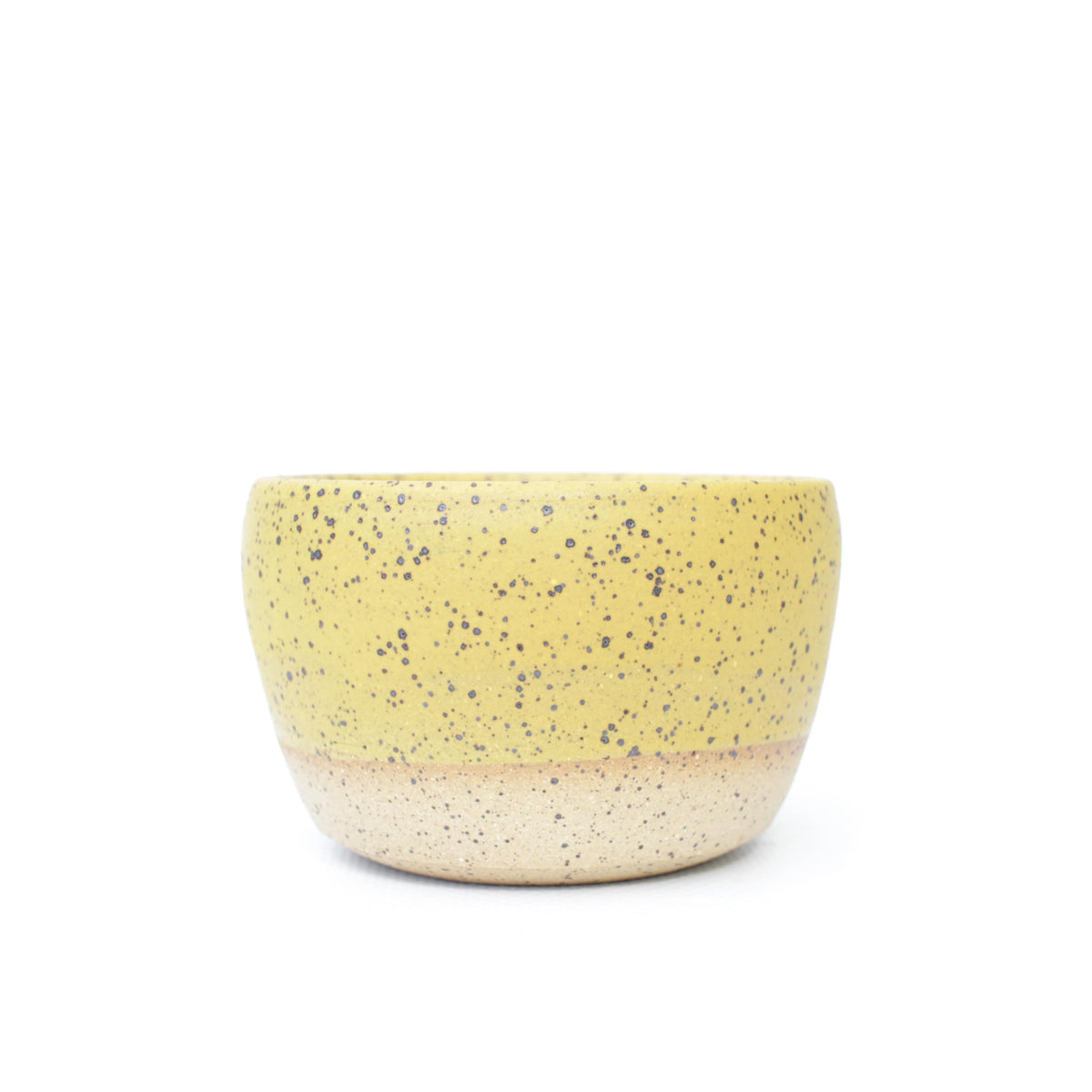 3.25" Yellow Speckled Stoneware Planter Pot