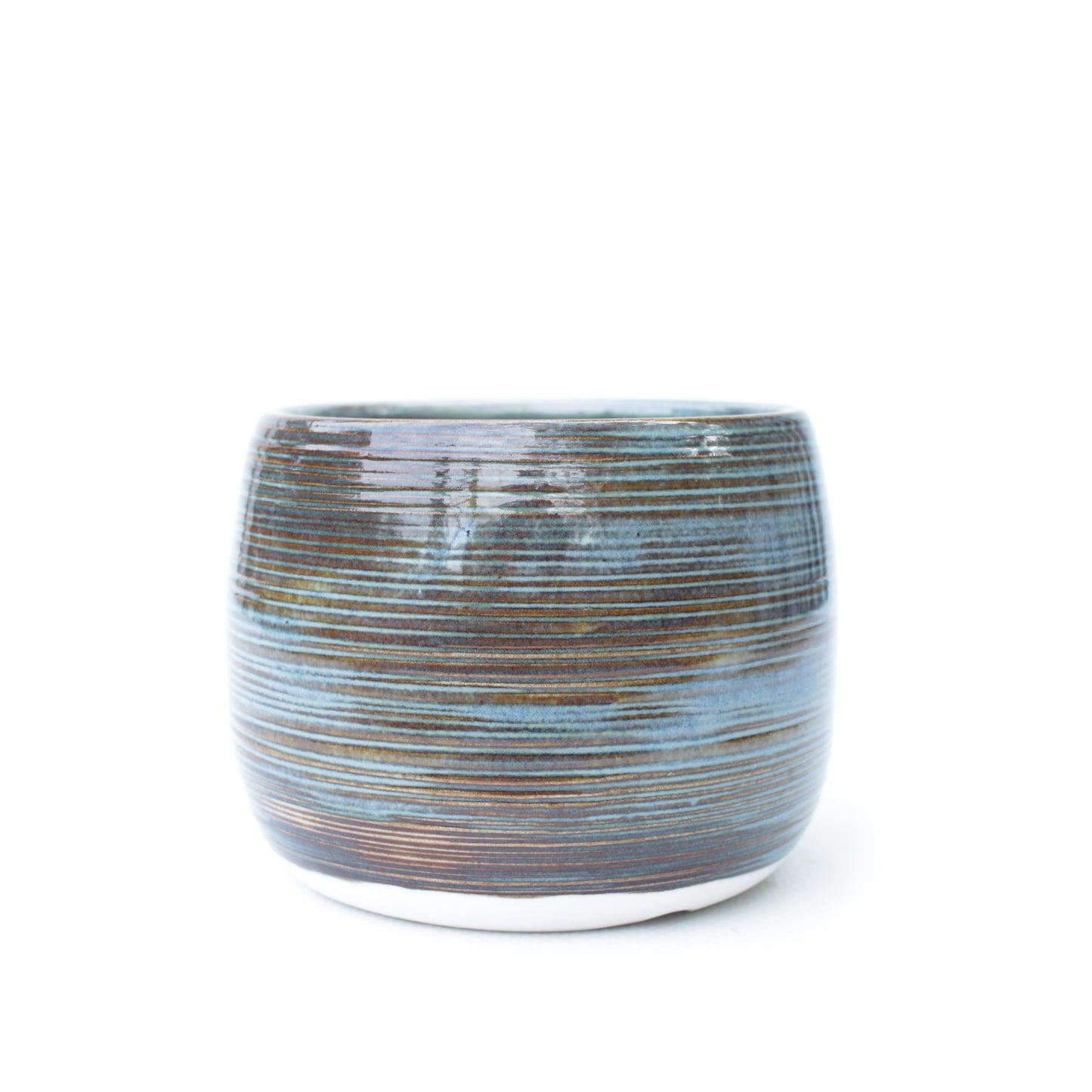 3.25" Rustic Blue Porcelain Planter Pot