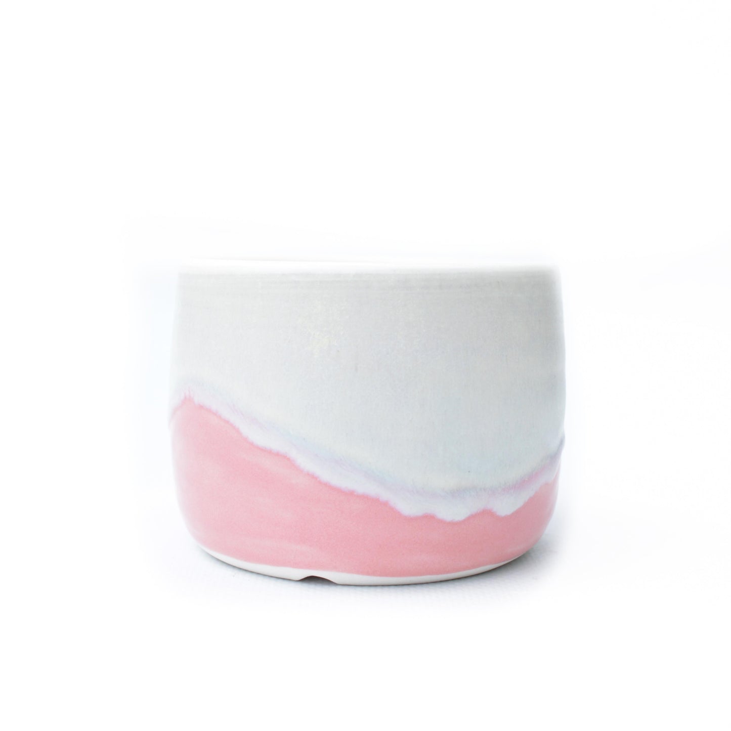 3.25" Pink & Pearl White Porcelain Planter Pot