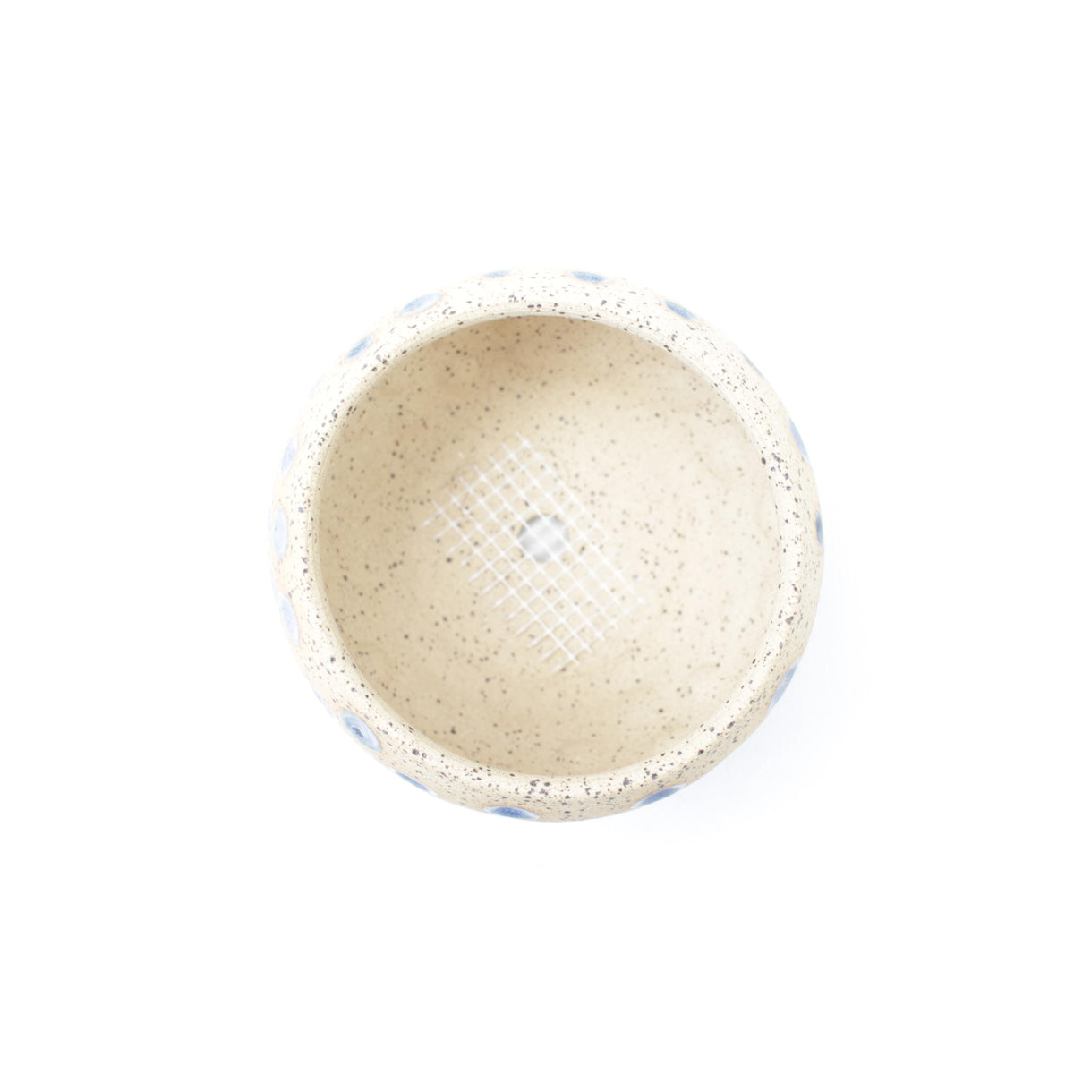 3.5" Blue Speckled Stoneware Planter Pot