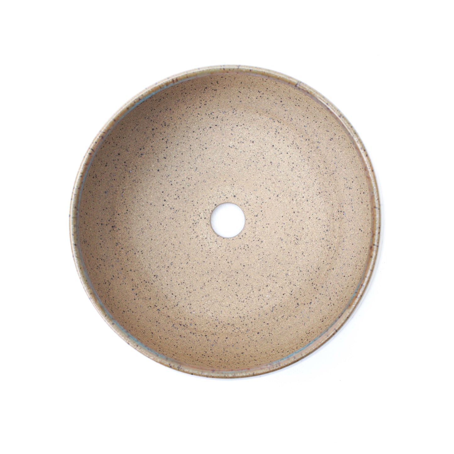 7" Ash Brown Speckled Stoneware Planter Pot