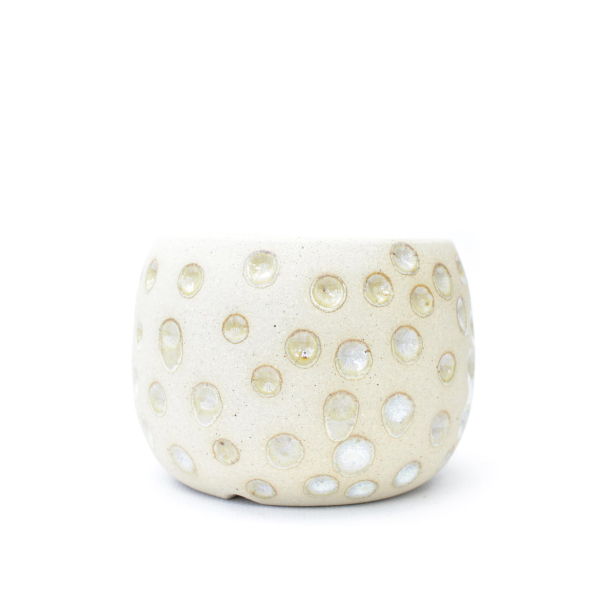 4" Neutral Stoneware Planter Pot