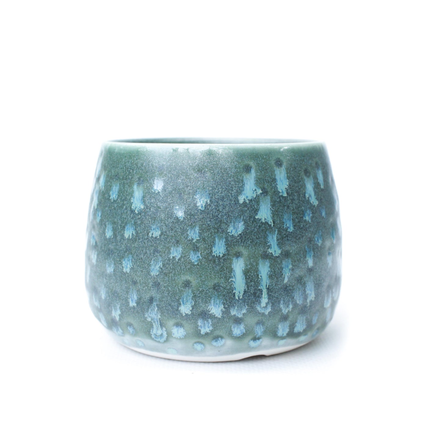 3" Blue Green Porcelain Planter Pot