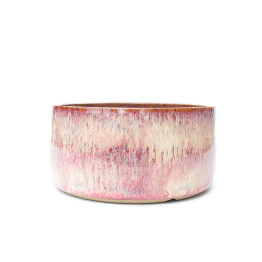 5" Raspberry Cream Speckled Stoneware Planter Pot