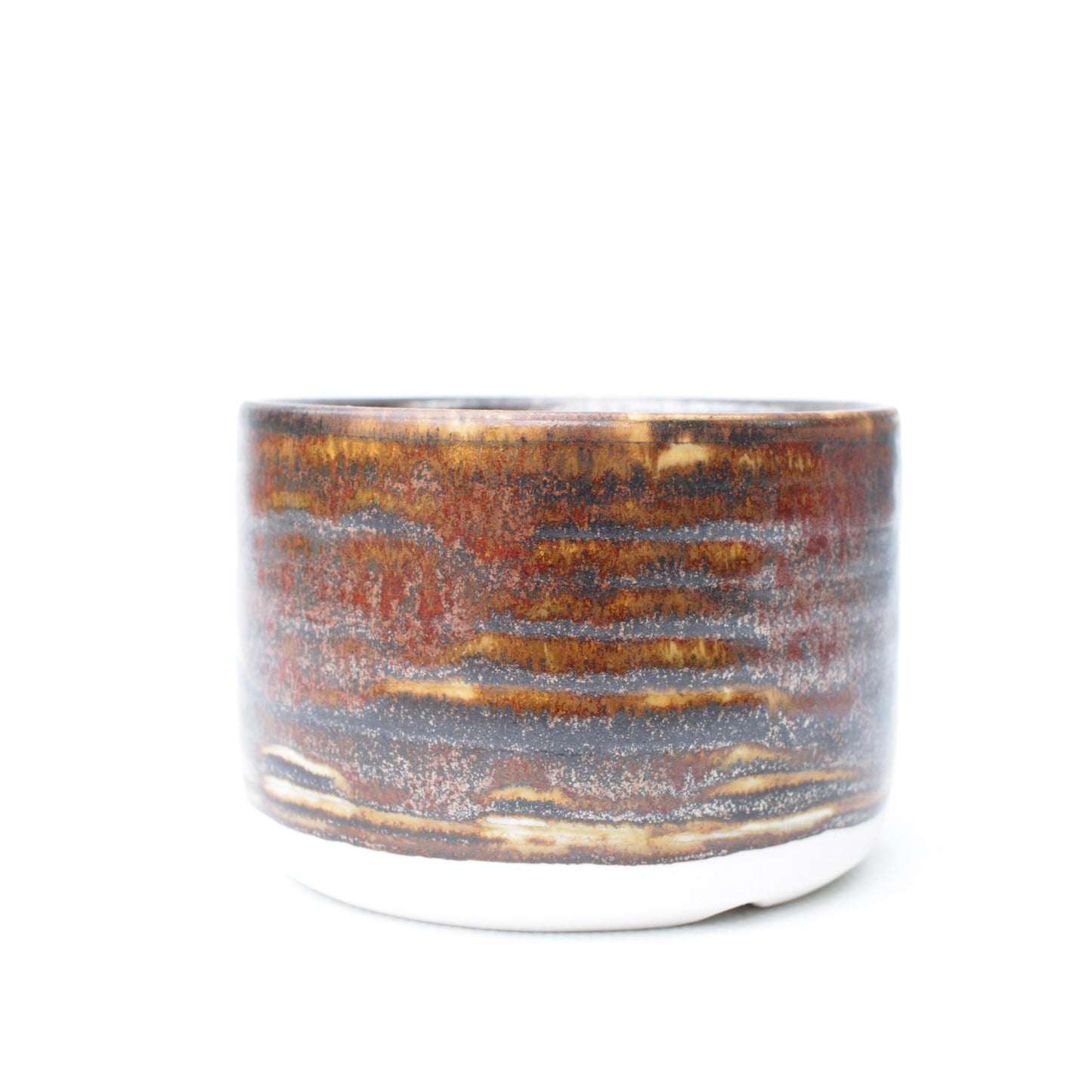 3.25" Golden Red Bronze Porcelain Planter Pot