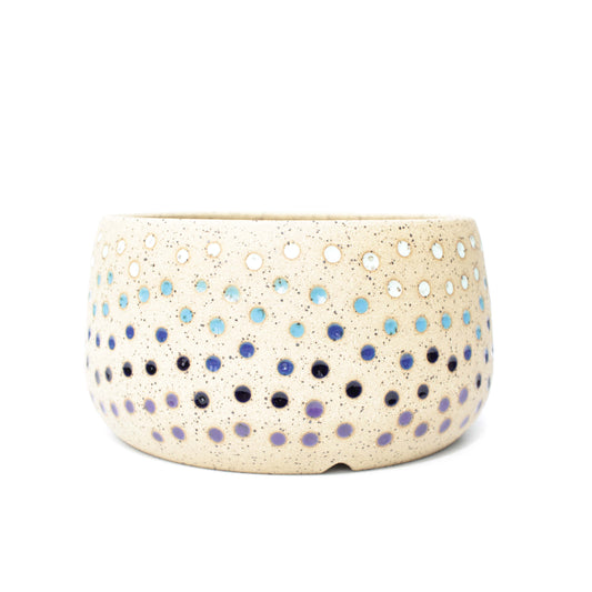 6.5" Cool Tones Textured Speckled Stoneware Planter Pot