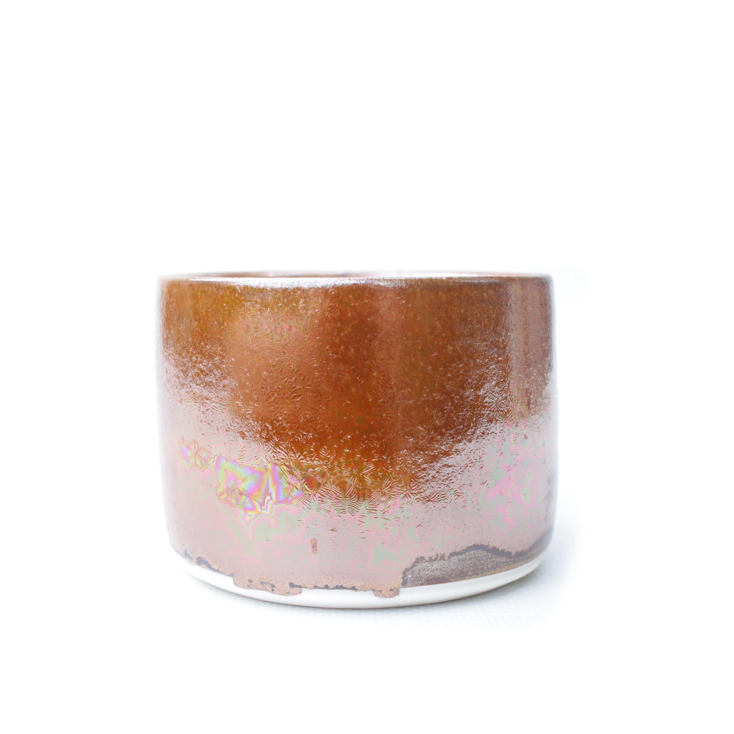 3" Brown Iridescent Porcelain Planter Pot