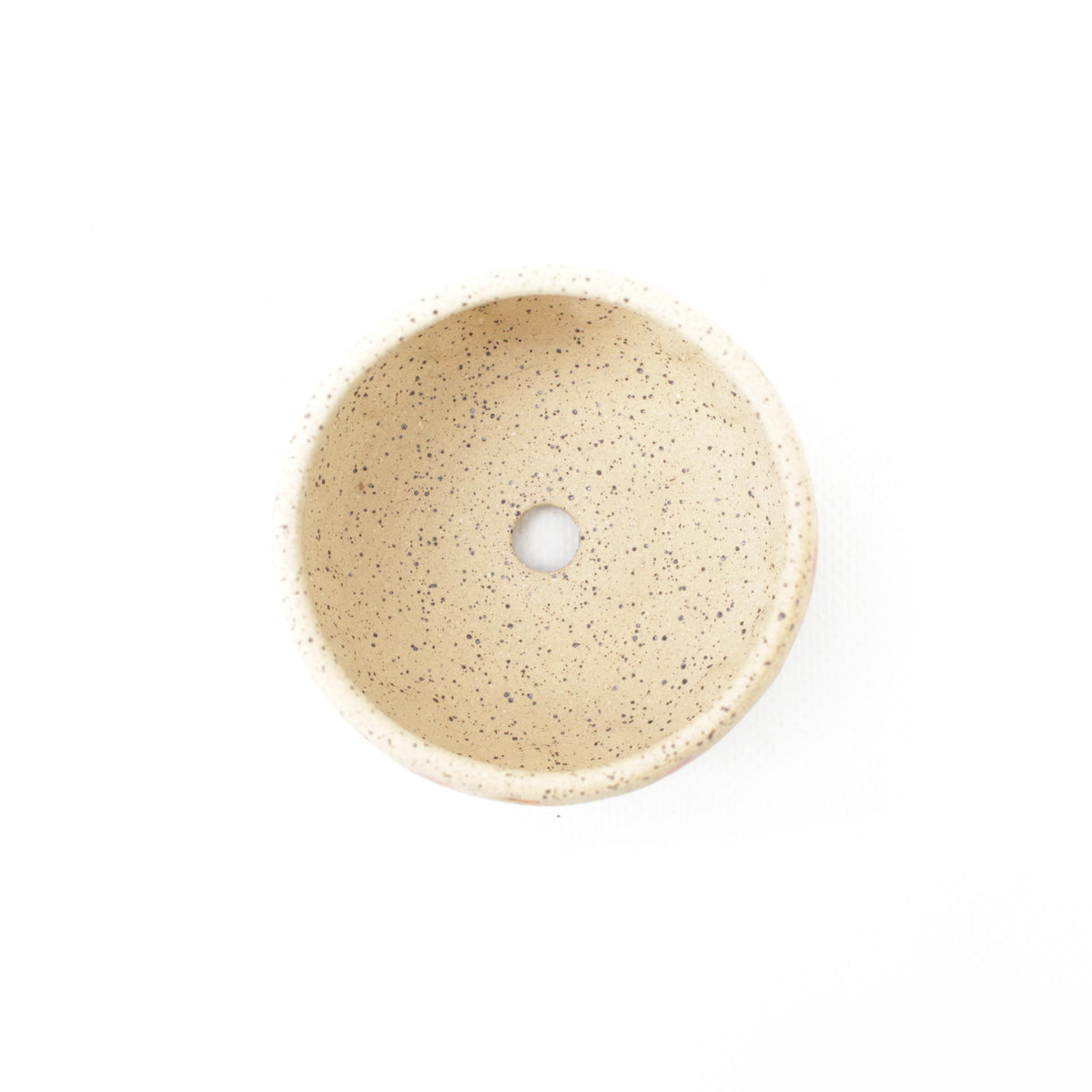 3.25" Cherry Red Speckled Stoneware Planter Pot