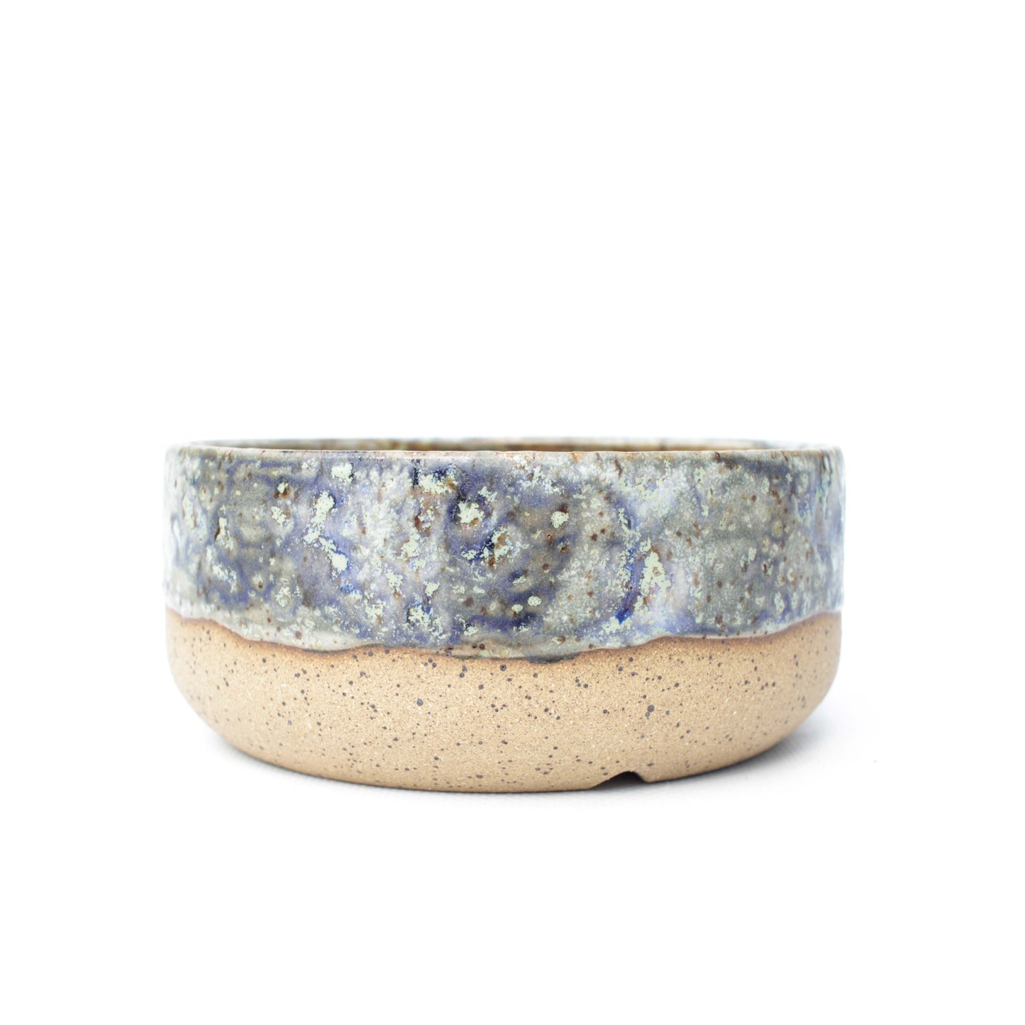 5" Green Blue Splotched Speckled Stoneware Planter Pot