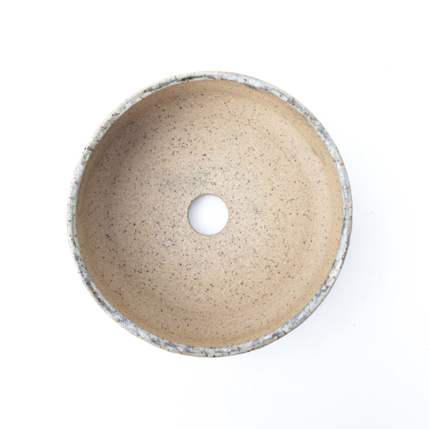 5" Green Blue Splotched Speckled Stoneware Planter Pot