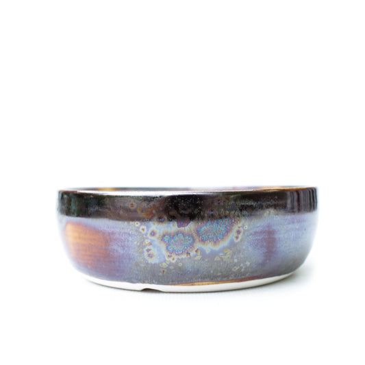 4.5" Oil Slick Brown Porcelain Bonsai Pot