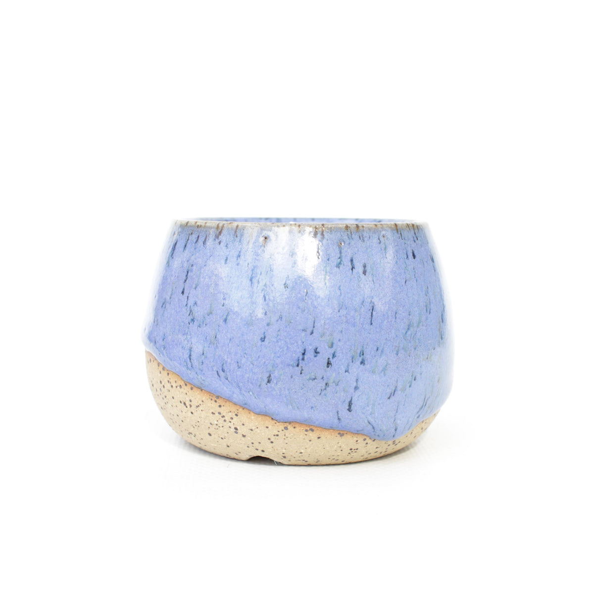 3" Blue Violet Speckled Stoneware Planter Pot
