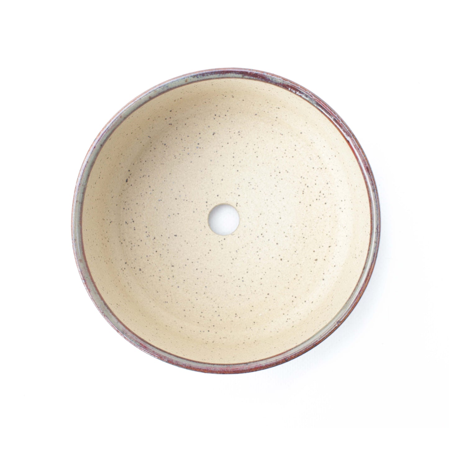 5" Brown Red Speckled Stoneware Planter Pot