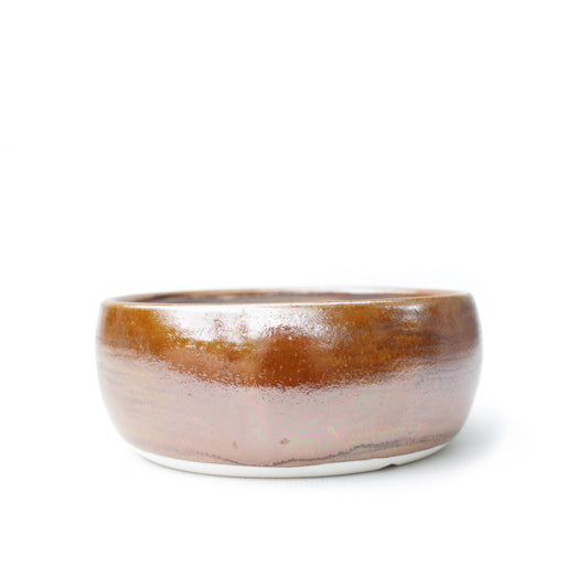 4.5" Bronze Brown Iridescent Porcelain Bonsai Pot
