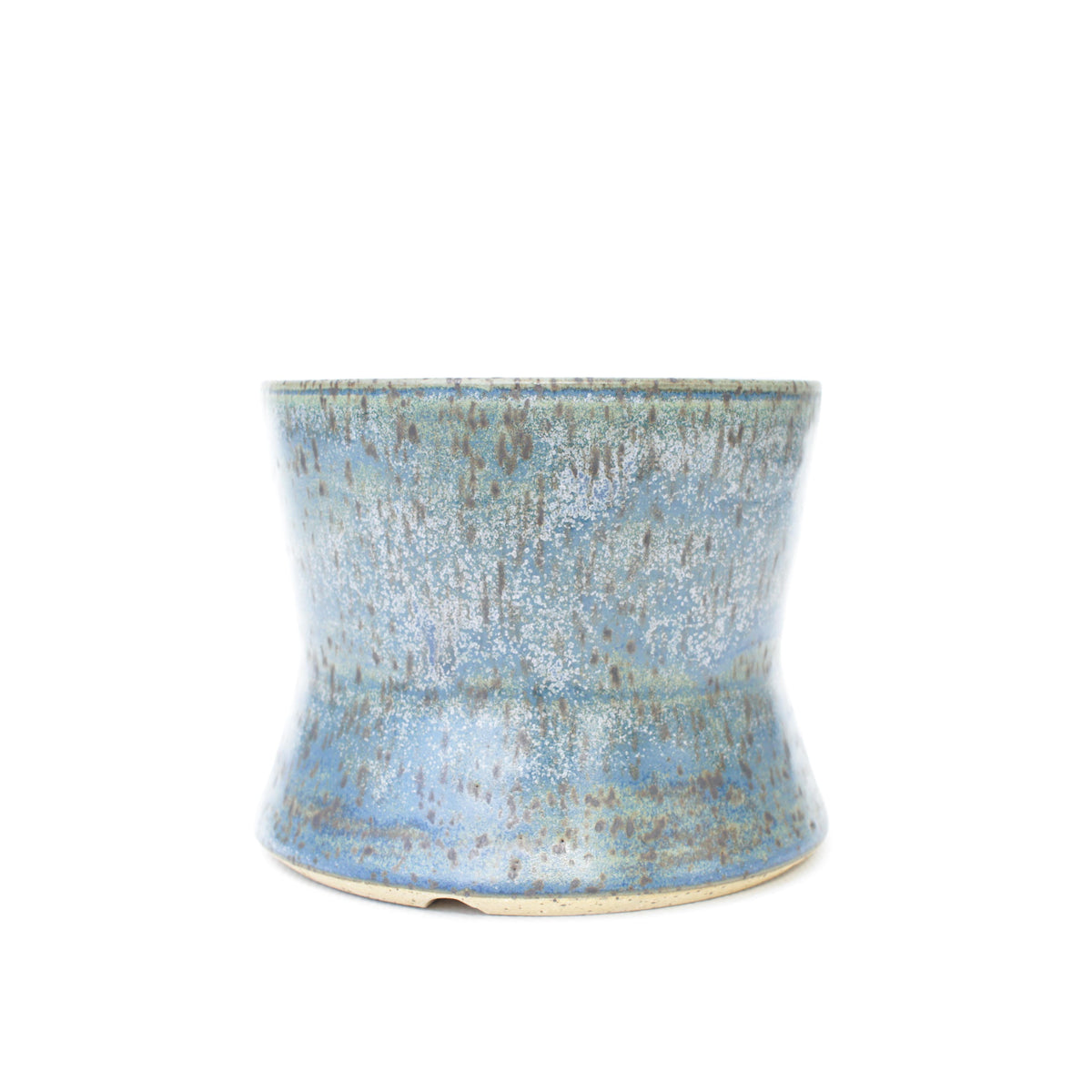 4" Blue Speckled Stoneware Planter Pot