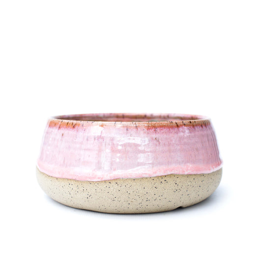 6.5" Pink Speckled Stoneware Planter Pot