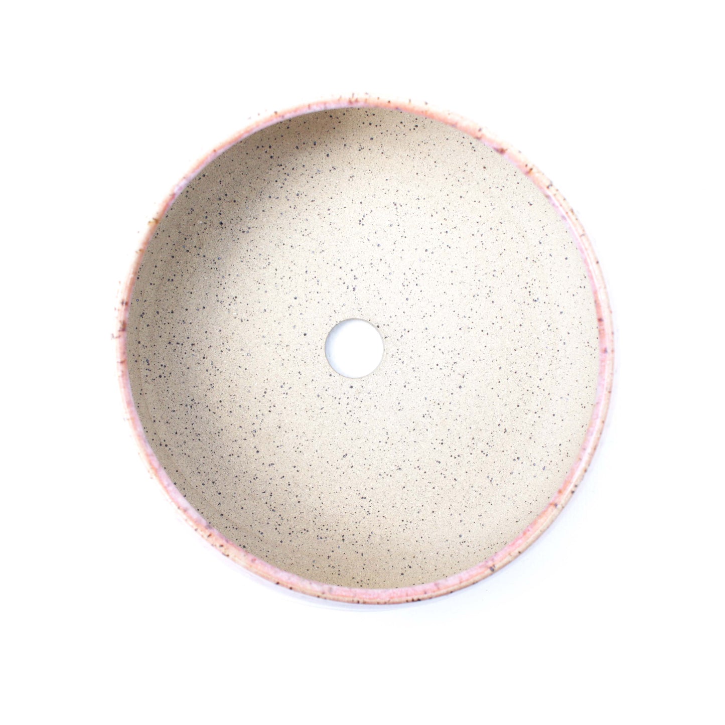 6.5" Pink Speckled Stoneware Planter Pot