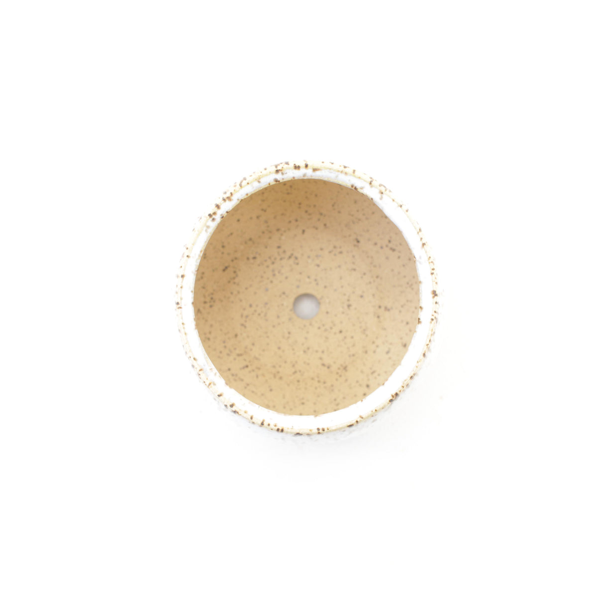 3.25" White Speckled Stoneware Planter Pot