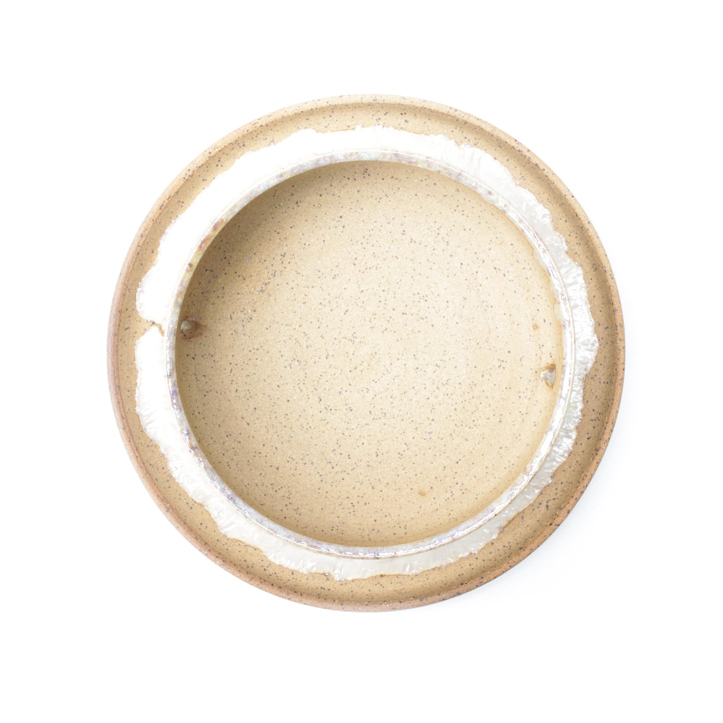 8.75" Speckled Stoneware Planter Pot with Water Reservoir