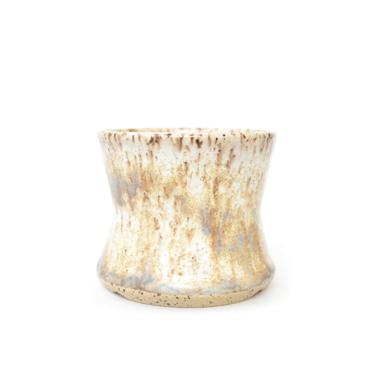 2.75" Golden Crystal Speckled Stoneware Planter Pot