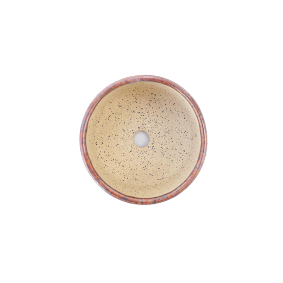 2.5" Cranberry Red Speckled Stoneware Planter Pot