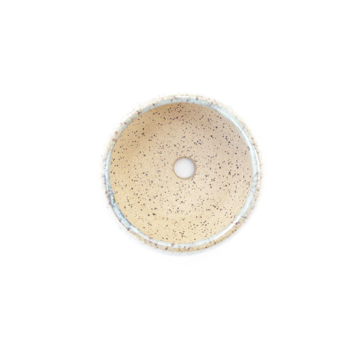 3" Light Blue Speckled Stoneware Planter Pot