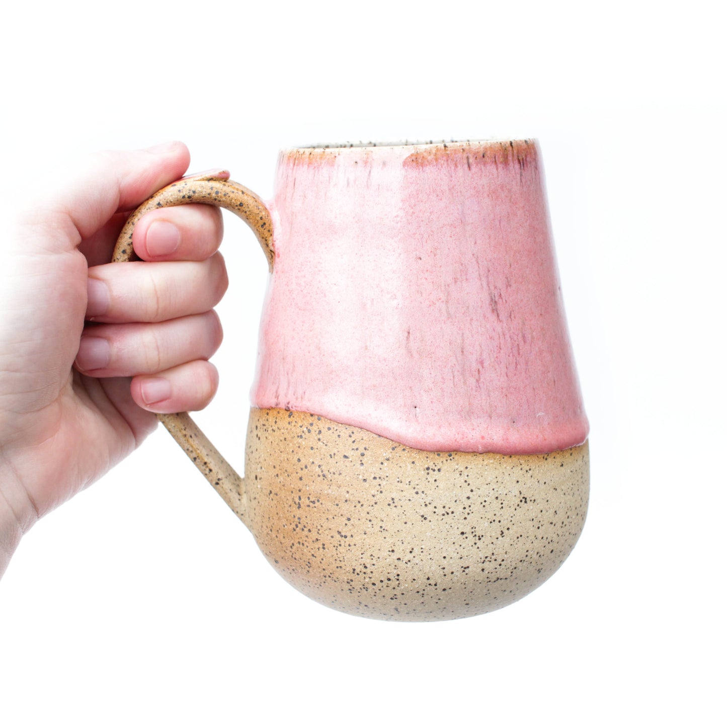 Coral Pink Speckled Stoneware Mug