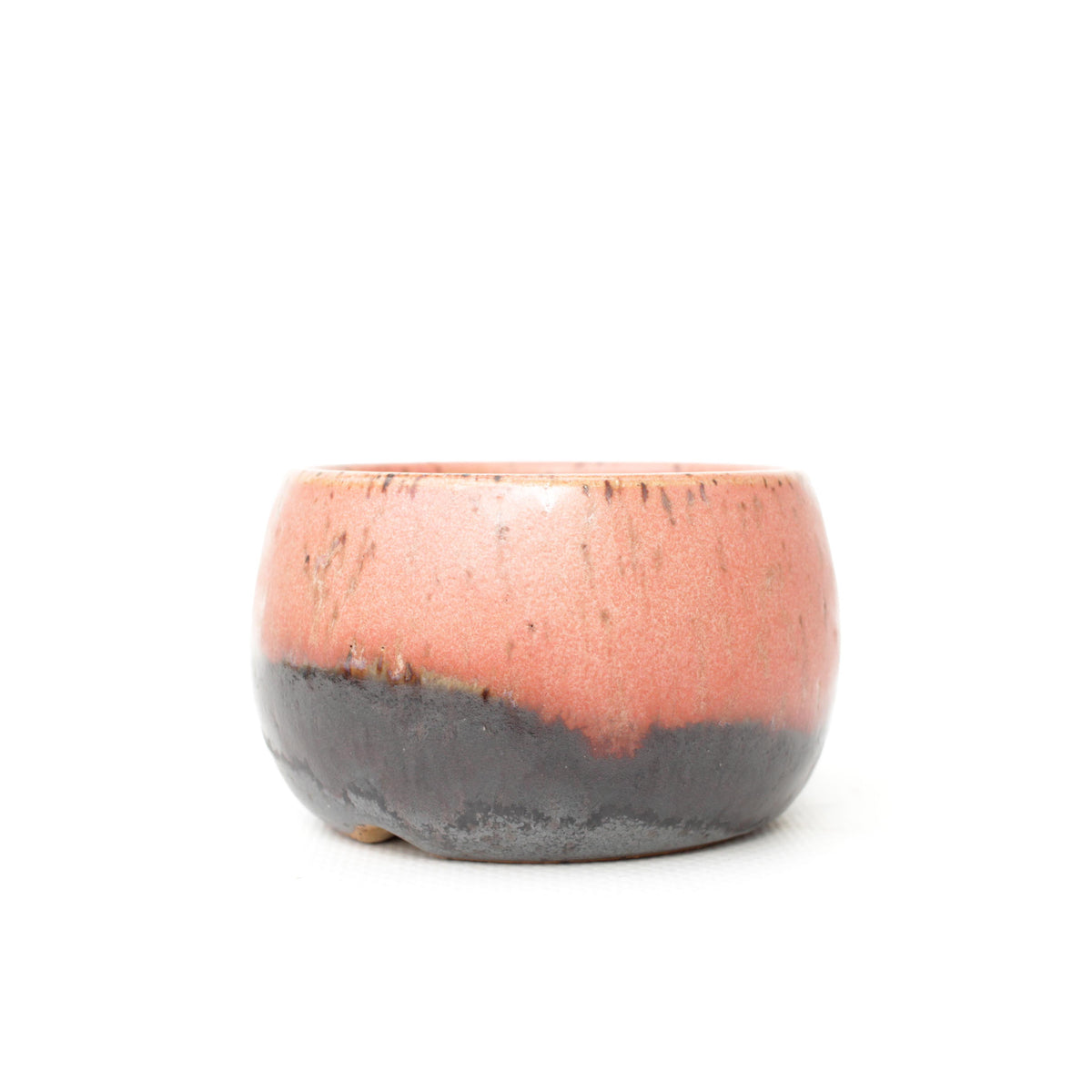 3" Pink & Grey Speckled Stoneware Planter Pot