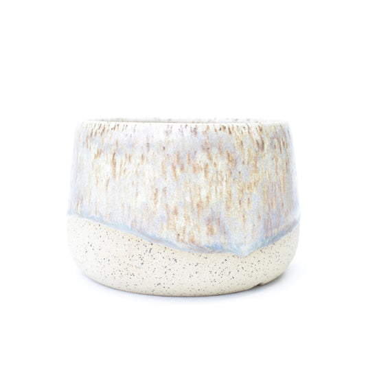 5.5" Pastel Blue Crystalline Speckled Stoneware Planter Pot