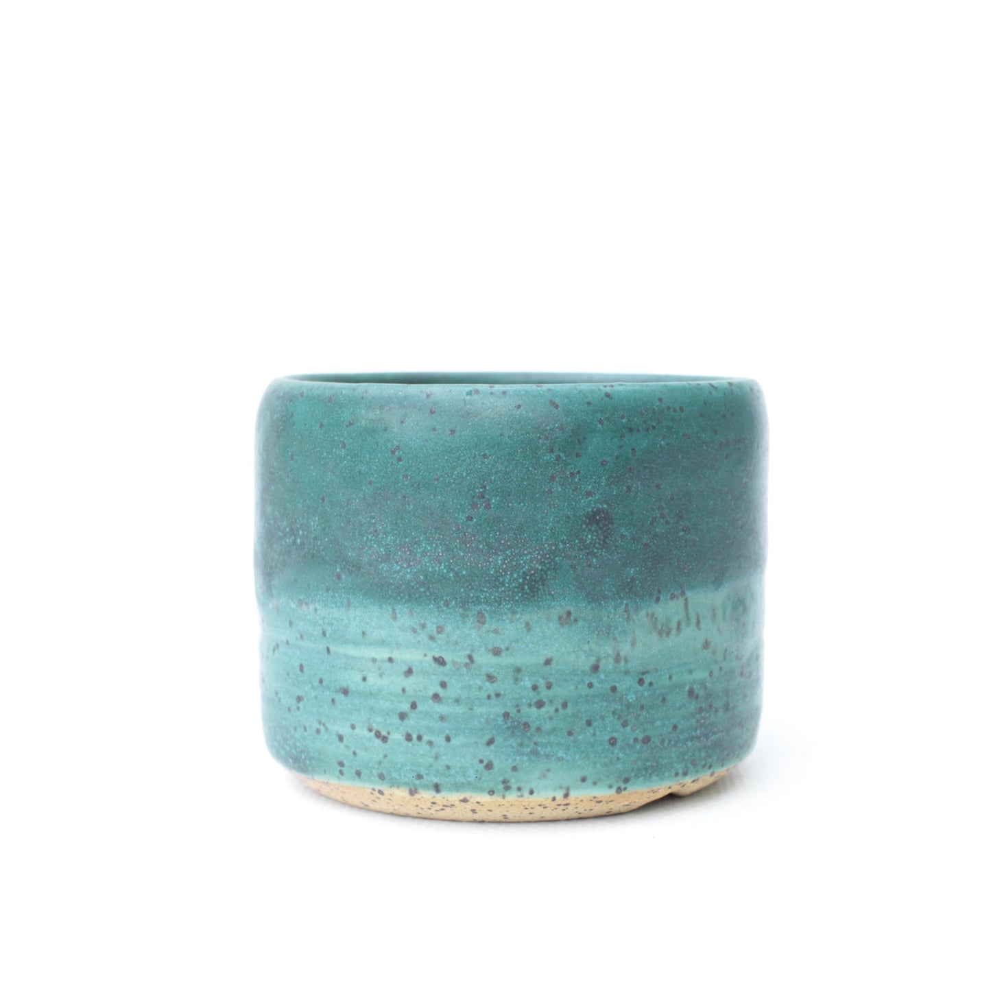 2.75" Teal Speckled Stoneware Planter Pot